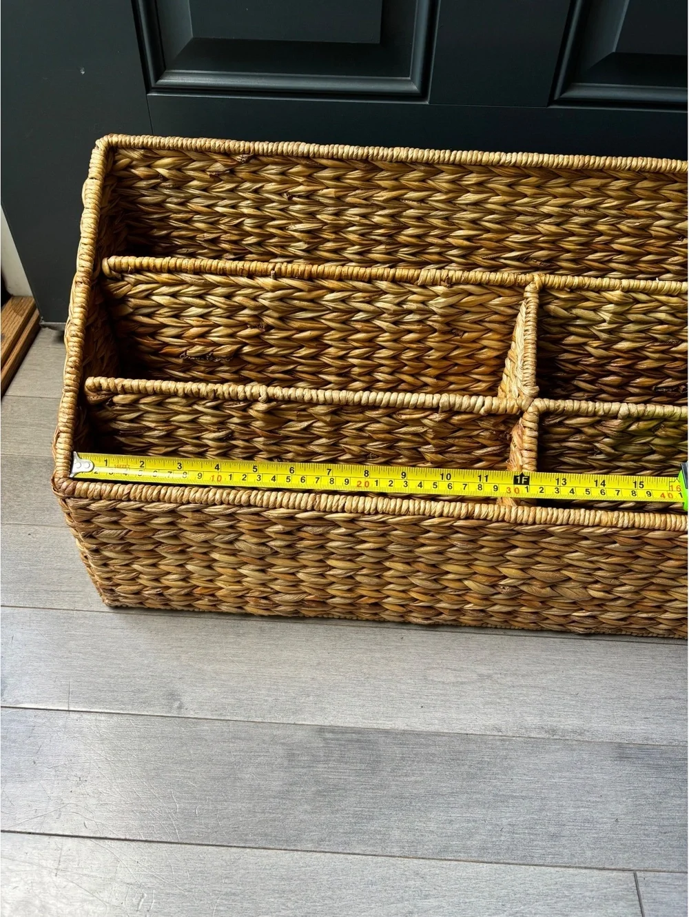 Woven Storage Basket with Multiple Compartments desk organizer mail holder